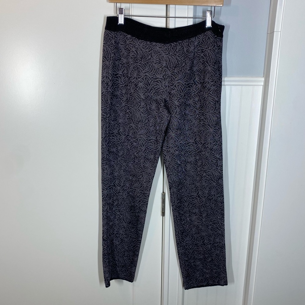 Thierry Colson Paris metallic silver patterned wool blend pant designer‎ medium